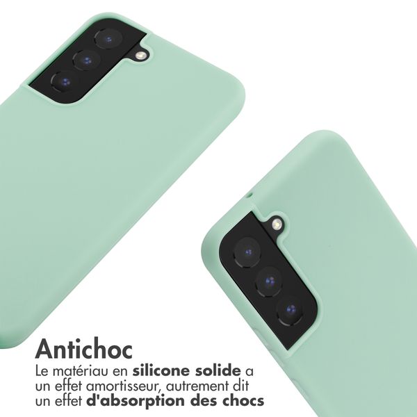 imoshion ﻿Coque en silicone avec cordon Samsung Galaxy S22 - Menthe verte