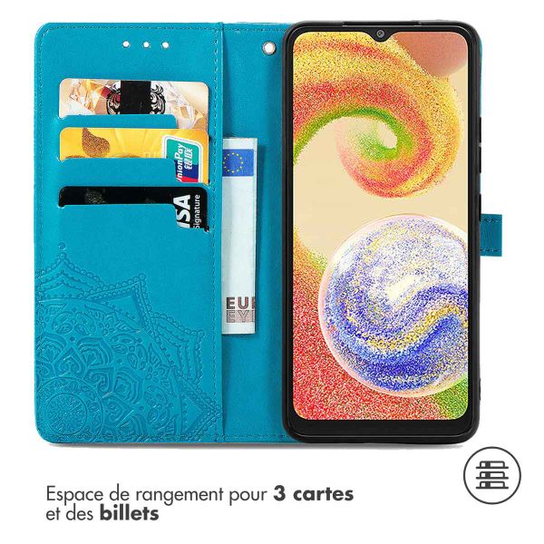 imoshion Etui de téléphone portefeuille Mandala Samsung Galaxy A04 - Turquoise