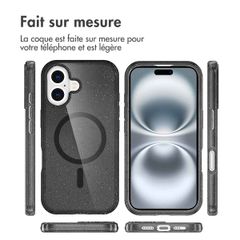 imoshion Coque Pailletée avec MagSafe Apple iPhone 16 - Glitter Noir