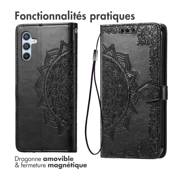 imoshion Etui de téléphone portefeuille Mandala Samsung Galaxy A36 - Noir