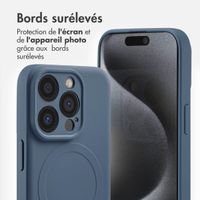 imoshion Coque Couleur avec MagSafe iPhone 15 Pro - Bleu foncé