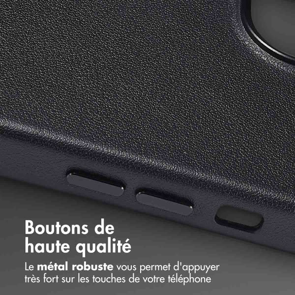 Accezz Coque arrière en cuir avec MagSafe Apple iPhone 13 - Onyx Black