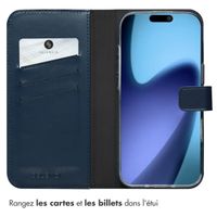 Selencia Étui portefeuille en cuir véritable Apple iPhone Air - Bleu