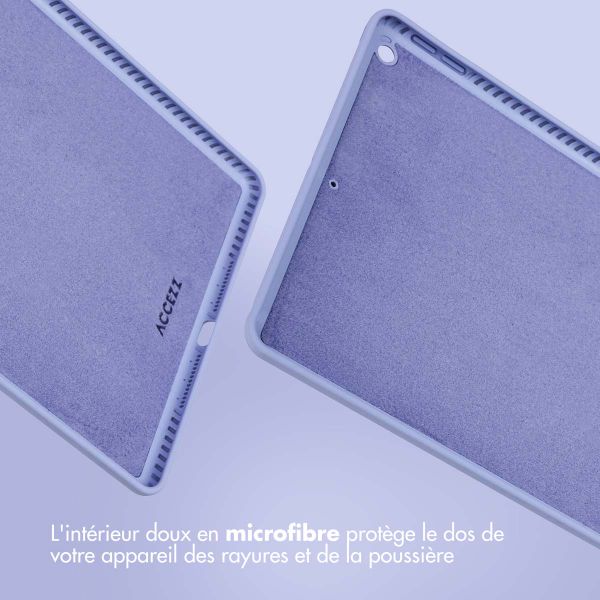 Accezz Coque Liquid Silicone Apple iPad 9 (2021) 10.2 pouces / iPad 8 (2020) 10.2 pouces / iPad 7 (2019) 10.2 pouces - Lila
