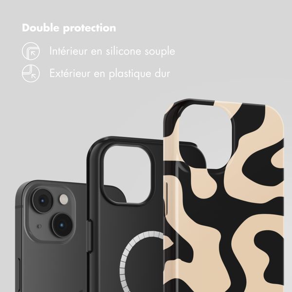Selencia Coque arrière Vivid avec MagSafe Apple iPhone 14 - Art Wave Black