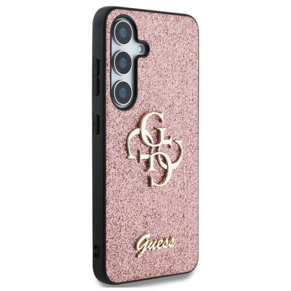 Guess Coque 4G Metal Logo Glitter Samsung Galaxy S25 Plus - Rose