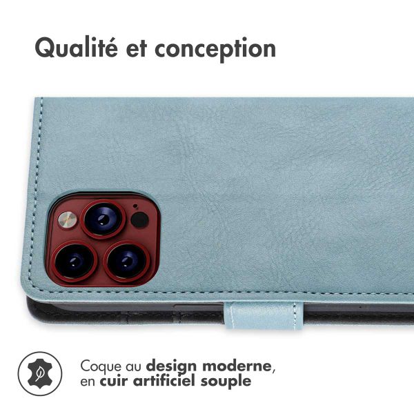 imoshion Étui de télephone portefeuille Apple iPhone 15 Pro Max - Bleu clair