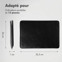 Accezz Leather Pochette ordinateur Apple MacBook 13 pouces - Noir