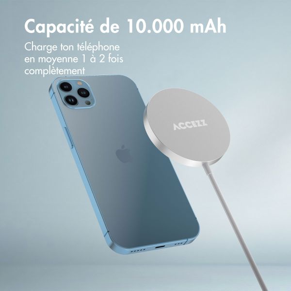 Accezz Wireless Charger USB-C - Chargeur MagSafe sans fil - 1 mètre - Blanc