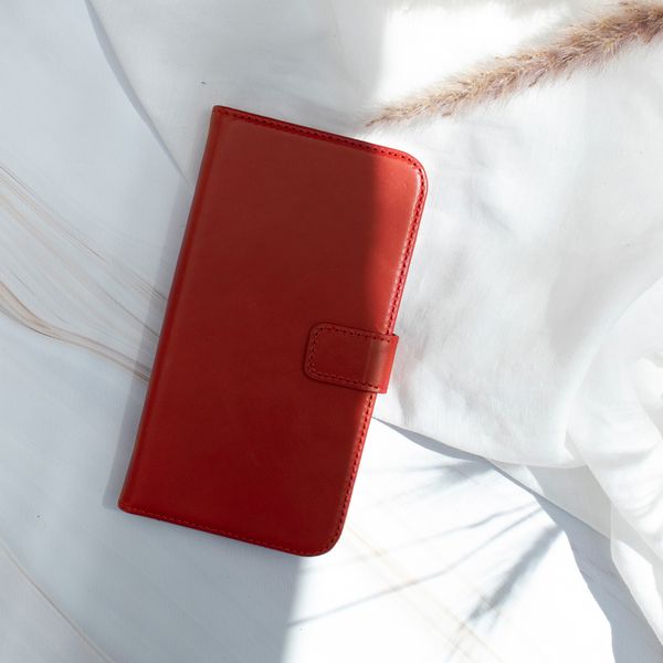 Selencia Étui portefeuille en cuir véritable Samsung Galaxy S20 FE - Rouge