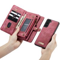 CaseMe Etui de téléphone de luxe en cuir deux en un Samsung Galaxy S22 - Rouge