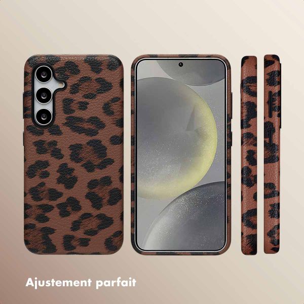 Selencia Coque Sabi imprimé panthère avec MagSafe Samsung Galaxy S24 - Mocha Brown