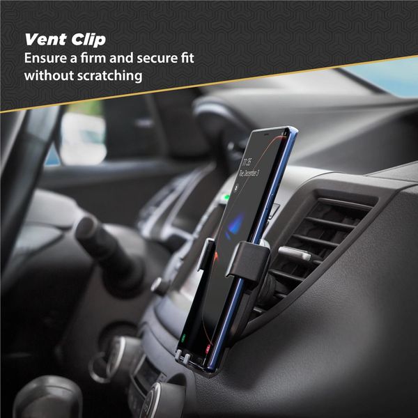 Scosche Support de téléphone GravityDrop 3-in-1 pour voiture - Universel - Tableau de bord / Pare-brise / Grille de ventilation - Noir