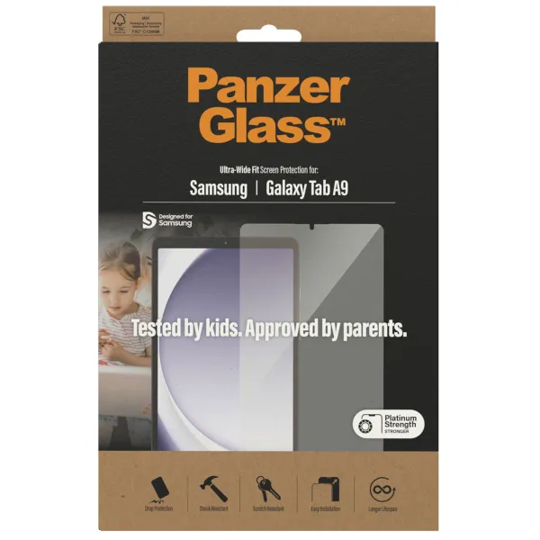 PanzerGlass Protection d'écran Ultra-Wide Fit Anti-bactérienne Samsung Galaxy Tab A9 8.7 pouces