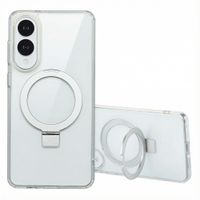 Accezz Coque Ring Stand avec MagSafe Samsung Galaxy S25 Edge - Transparent