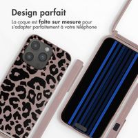imoshion Coque design en silicone avec cordon Apple iPhone 15 Pro - Animal Pink