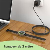 imoshion Station de charge Garmin Watch | Câble de chargement USB-A - 2 metre - Noir