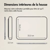 Accezz Pochette ordinateur Leather avec fermeture éclair 13-14 pouces - Cognac