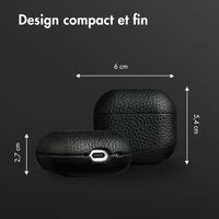 Accezz Coque en Cuir véritable Apple AirPods 4 - Noir