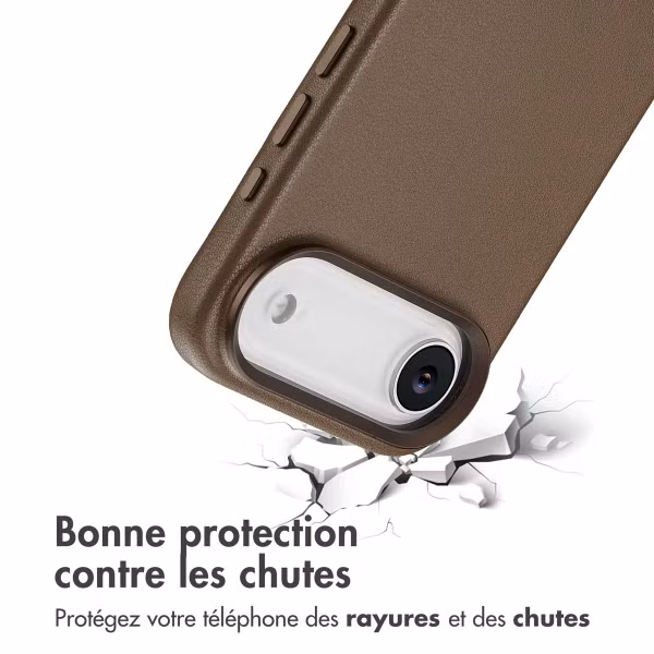 Accezz Coque arrière en cuir avec MagSafe Apple iPhone Air - Marron café