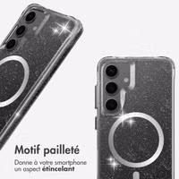 imoshion Coque arrière transparente Pailletée avec MagSafe Samsung Galaxy S24 - Argent