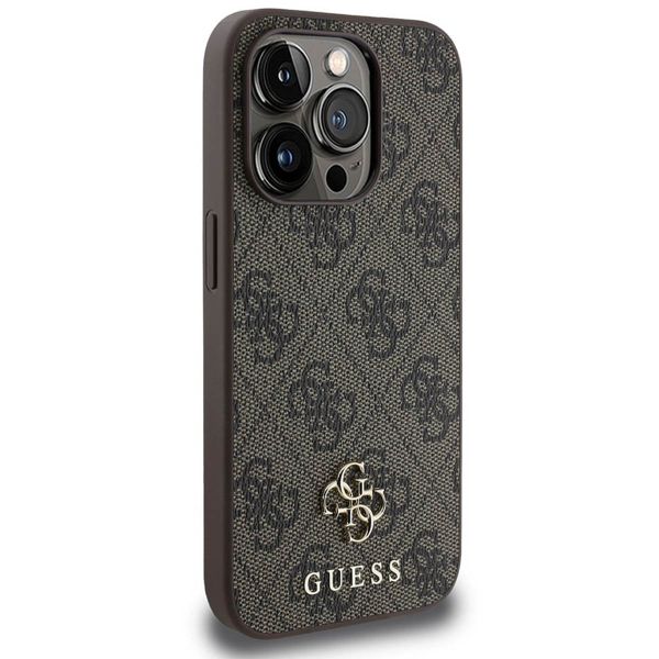 Guess Coque 4G Metal Logo MagSafe iPhone 15 Pro - Brun