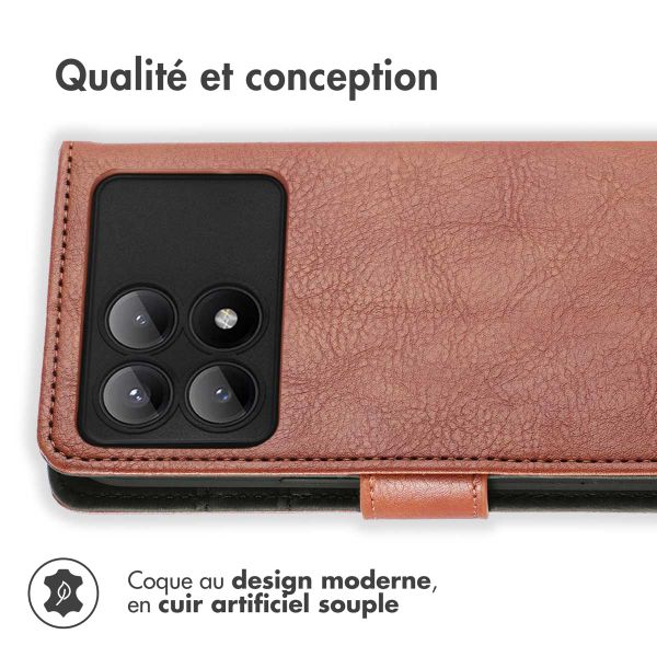 imoshion Étui de télephone portefeuille Xiaomi Poco X6 Pro - Marron