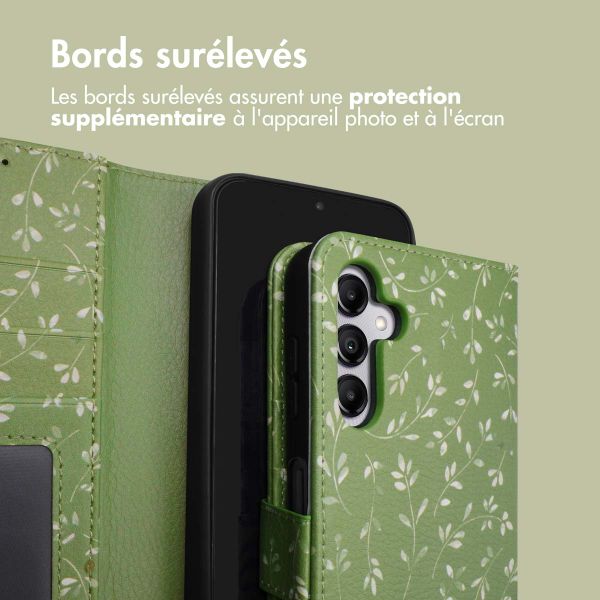 imoshion Étui de télephone portefeuille Design Samsung Galaxy A14 (5G/4G) - Green Flowers