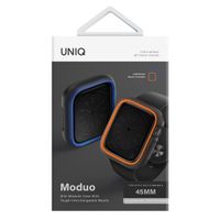 Uniq Moduo Coque Apple Watch avec Lunette interchangeable Apple Watch 4-9 / SE - 44/45 mm - Smoke (Orange/Blue)