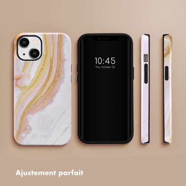 Selencia Coque arrière Vivid Tough iPhone 14 - Chic Marble Gold