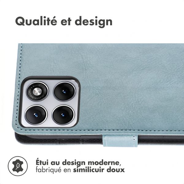 imoshion Étui de télephone portefeuille de luxe Motorola Edge 70 Fusion - Bleu clair