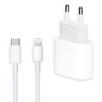 Apple Lot Lightning | Adaptateur secteur USB-C 20 watts + Câble USB-C vers Lightning - 1 mètre - Blanc