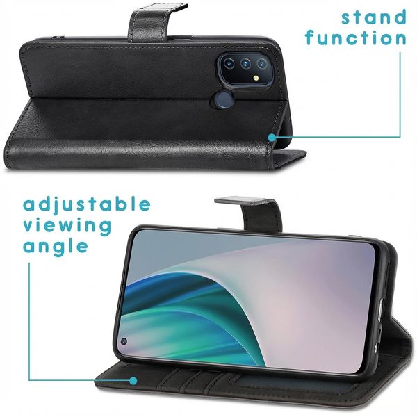 imoshion Étui de télephone portefeuille de luxe OnePlus Nord N100 - Noir