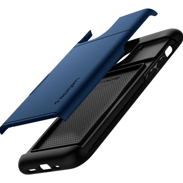 Spigen Coque Slim Armor CS Apple iPhone 12 (Pro) - Bleu foncé