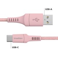 imoshion Braided USB-C vers câble USB - 1 mètre - Rose