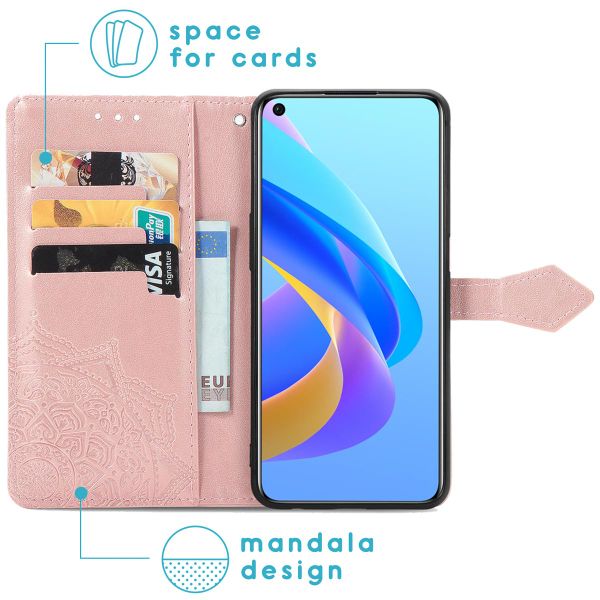 imoshion Etui de téléphone portefeuille Mandala Oppo A76 (4G) - Rose Dorée