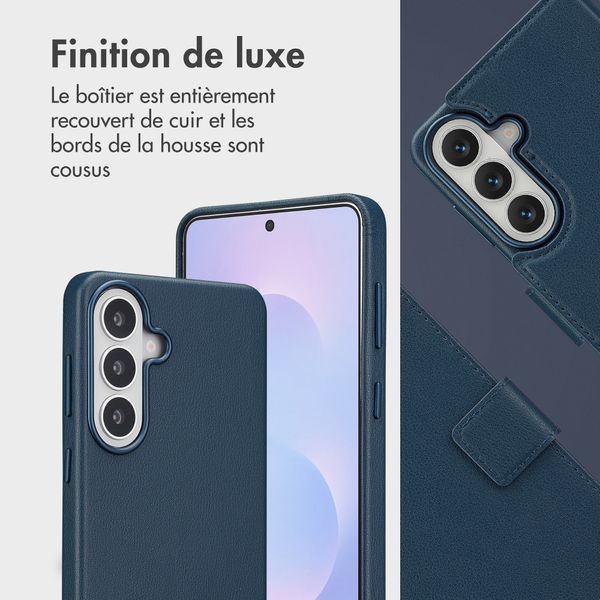 Accezz Étui de télephone portefeuille en cuir 2-en-1 avec MagSafe Samsung Galaxy S26 Plus - Nightfall Blue