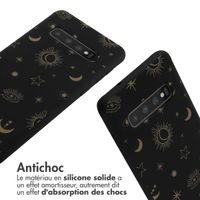 imoshion Coque design en silicone avec cordon Samsung Galaxy S10 - Sky Black