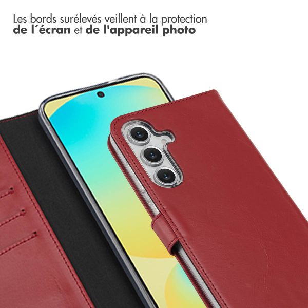 Selencia Étui portefeuille en cuir véritable Samsung Galaxy S25 FE - Rouge