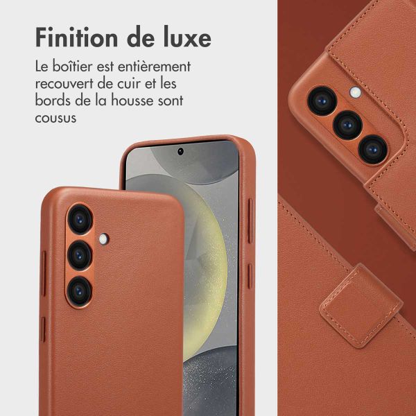 Accezz Étui de télephone portefeuille en cuir 2-en-1 avec MagSafe Samsung Galaxy S24 - Sienna Brown