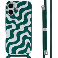 imoshion Coque design en silicone avec cordon Apple iPhone 17 - Petrol Green Groovy
