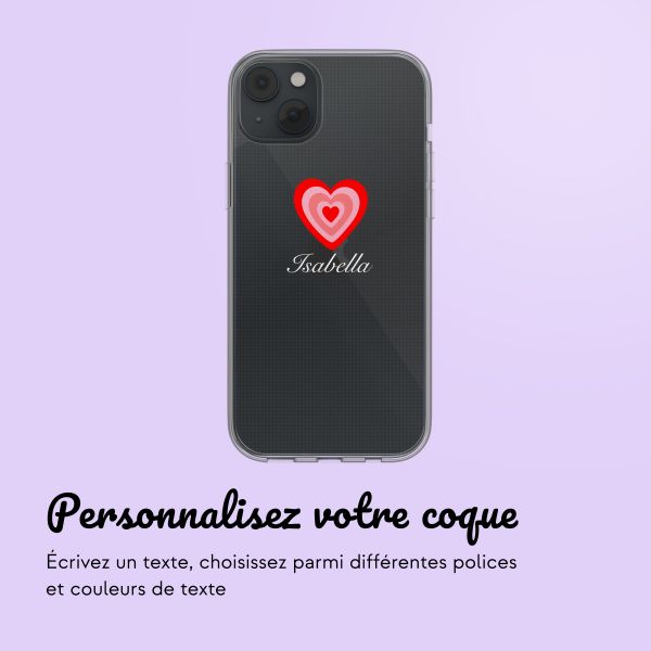 Coque personnalisée avec un cœur iPhone 14 - Transparent