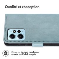 imoshion Étui de téléphone portefeuille Luxe Xiaomi Redmi Note 12 (4G) - Bleu clair