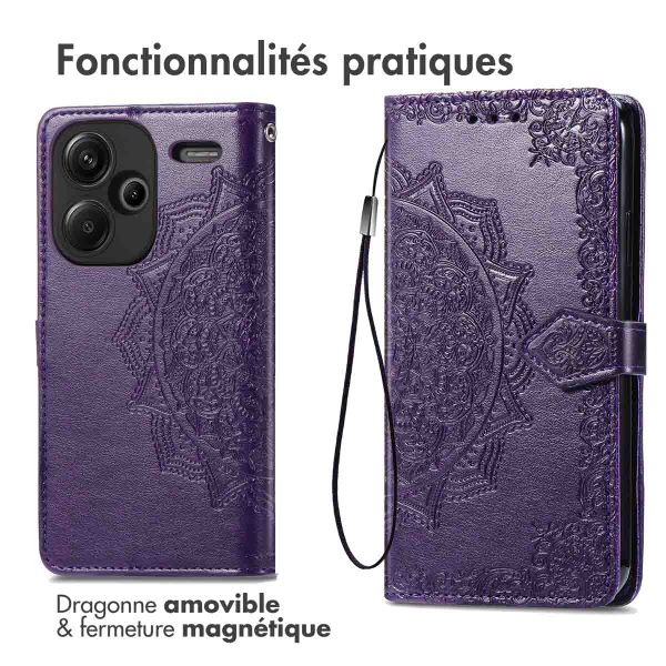 imoshion Etui de téléphone portefeuille Mandala Xiaomi Redmi Note 13 Pro Plus (5G) - Violet