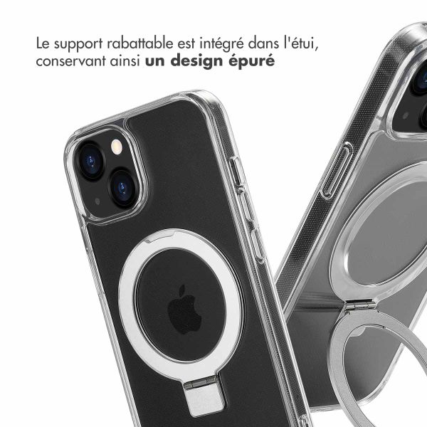 Accezz Coque Ring Stand avec MagSafe iPhone 13 - Transparent