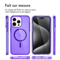 imoshion Coque Pailletée avec MagSafe Apple iPhone 15 Pro Max - Paillettes Violet