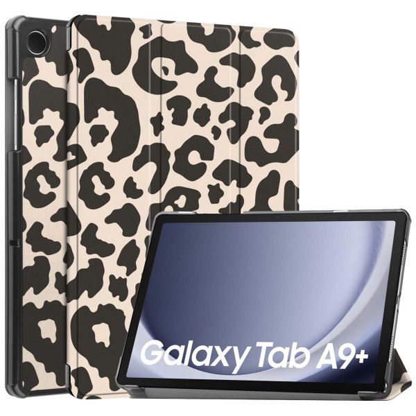 imoshion Coque tablette Design Trifold Samsung Galaxy Tab A9 Plus - Leopard