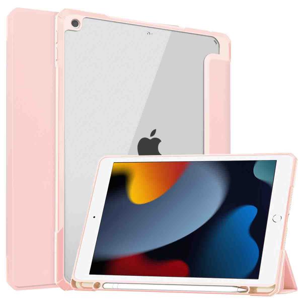imoshion Coque tablette rigide Trifold Apple iPad 9 (2021) 10.2 pouces / iPad 8 (2020) 10.2 pouces / iPad 7 (2019) 10.2 pouces - Rose