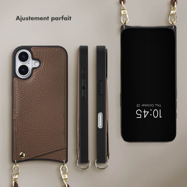Selencia Coque de télephone Nova avec cordon et porte-cartes Apple iPhone 17 - Mocha Brown