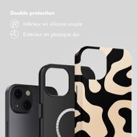 Selencia Coque arrière Vivid avec MagSafe Apple iPhone 13 - Art Wave Black
